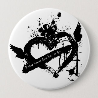 Badge Rond 10 Cm bouton de coeurs d'emo