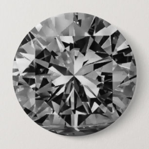 Badge Rond 10 Cm Bouton de DIAMANT NOIR
