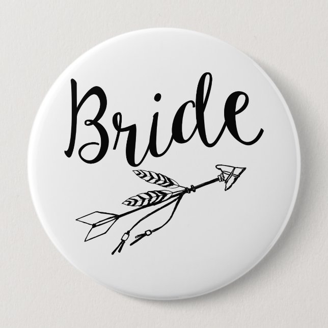 Badge Rond 10 Cm Bouton de goupille de jeune mariée (Devant)