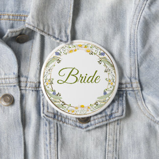 Badge Rond 10 Cm Bouton de mariage Fleurs d'été - Personnalisable