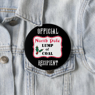Badge Rond 10 Cm Bouton de Noël de houille