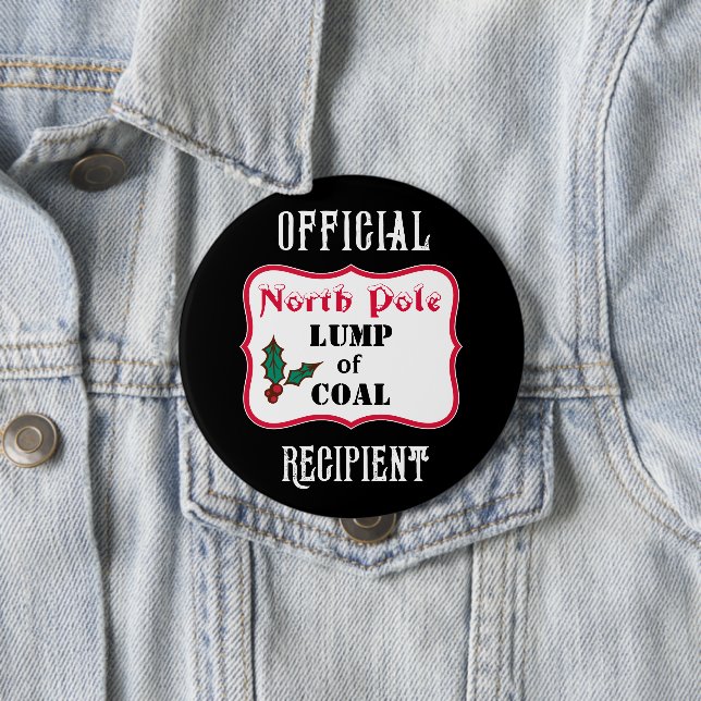 Badge Rond 10 Cm Bouton de Noël de houille (En situation)