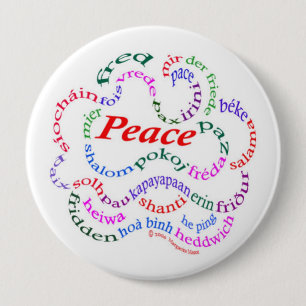 Badge Rond 10 Cm Bouton de paix
