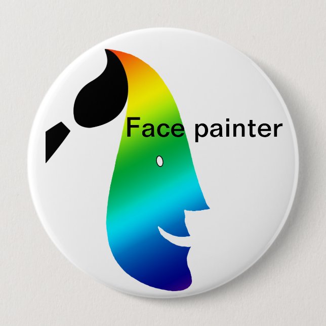 Badge Rond 10 Cm Bouton de peintre de visage (Devant)