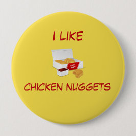 Badge Rond 10 Cm bouton de pépites de poulet
