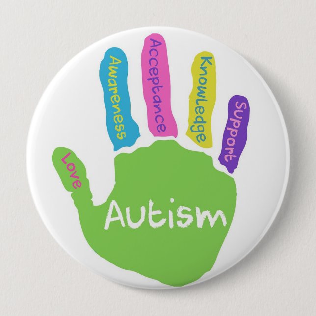 Badge Rond 10 Cm Bouton de sensibilisation sur l'autisme (Devant)