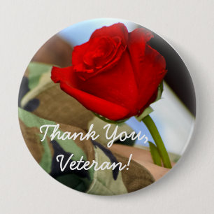 Badge Rond 10 Cm Bouton de vétéran de Merci
