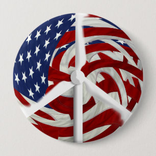 Badge Rond 10 Cm Bouton de Windpeace, 4"