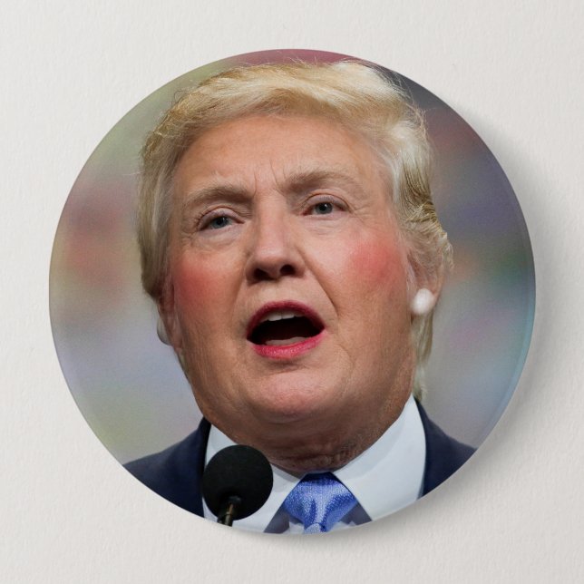 Badge Rond 10 Cm Bouton drôle de Donald Clinton de parodie (Devant)