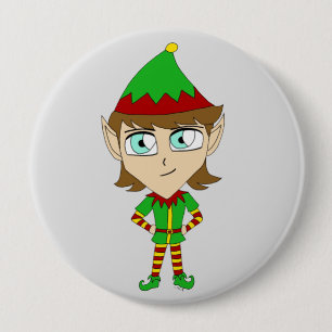 Badge Rond 10 Cm bouton elf chibi