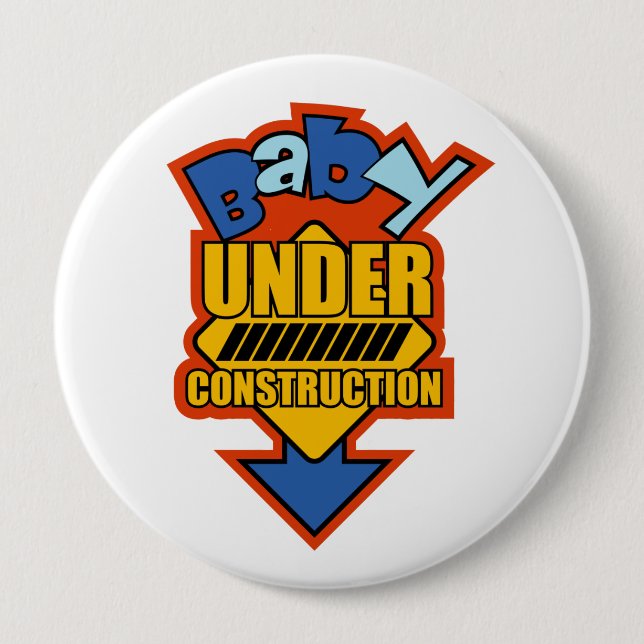 Badge Rond 10 Cm Bouton en construction de bébé (Devant)