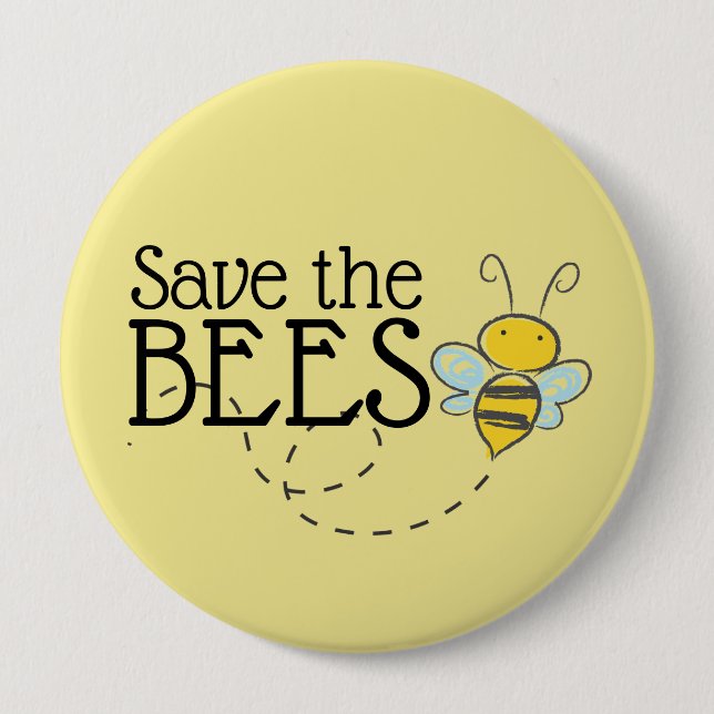 Badge Rond 10 Cm Bouton Enregistrer les abeilles (Devant)