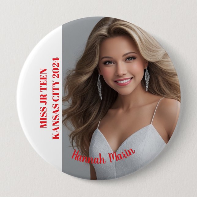 Badge Rond 10 Cm Bouton Essentials de Pageant (Devant)