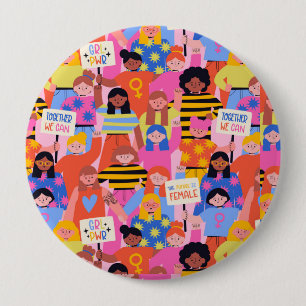 Badge Rond 10 Cm Bouton Femmes habilitées
