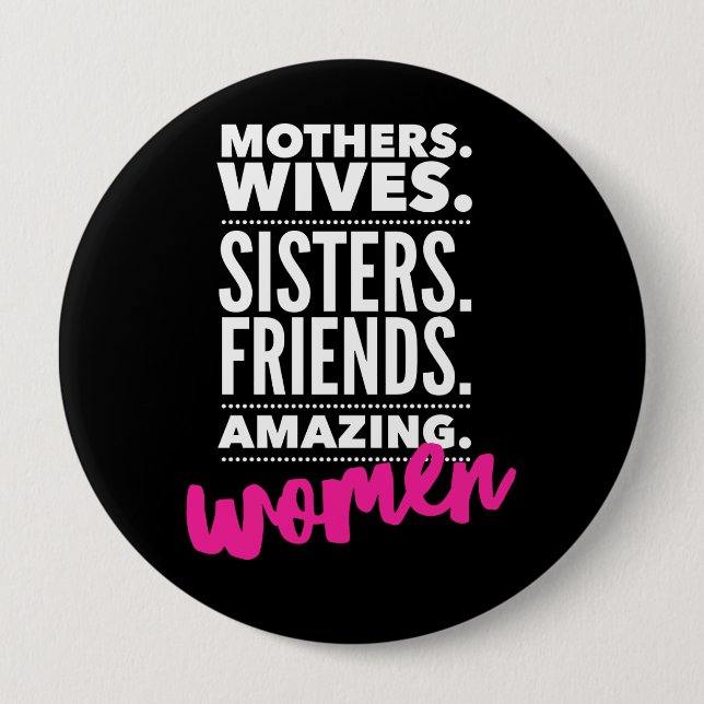 Badge Rond 10 Cm Bouton Femmes habilitées (Devant)