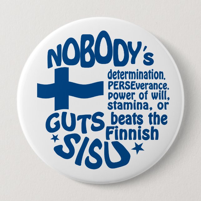 Badge Rond 10 Cm Bouton finlandais de SISU (Devant)