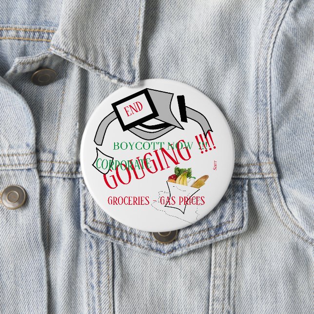 Badge Rond 10 Cm Bouton : Gougeage (En situation)