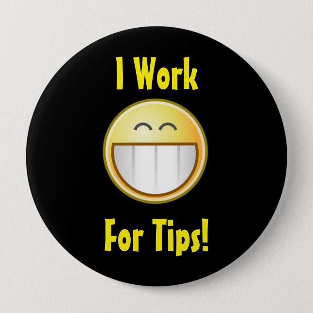 Badge Rond 10 Cm Bouton heureux de bout (Devant)