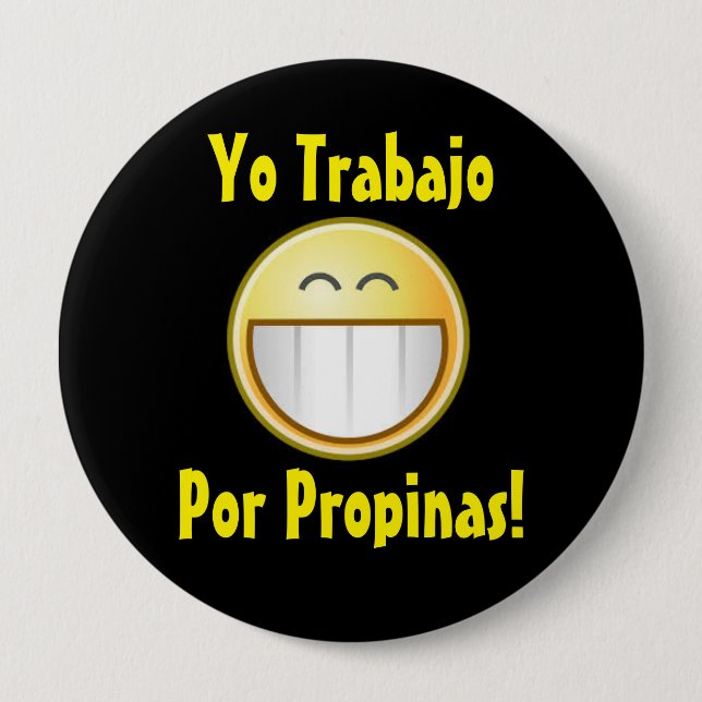 Badge Rond 10 Cm Bouton heureux de bout (espagnol) (Devant)