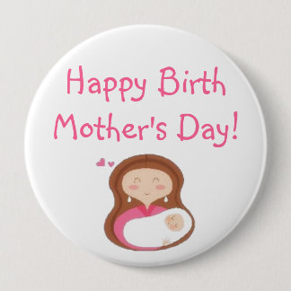 Badge Rond 10 Cm Bouton heureux du jour de mère biologique