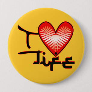 Badge Rond 10 Cm Bouton J'aime la vie