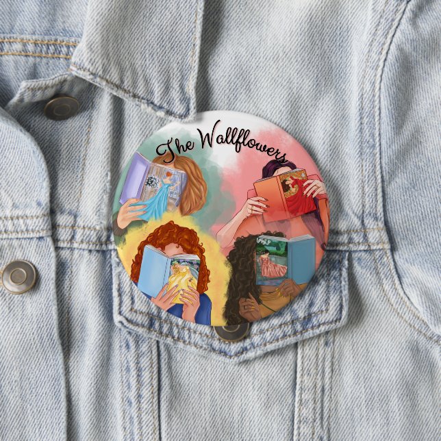 Badge Rond 10 Cm Bouton Lecteurs Wallflowers (En situation)