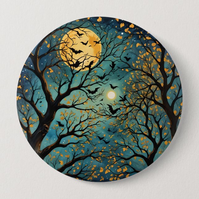 Badge Rond 10 Cm Bouton Lune d'or (Devant)