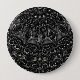 Badge Rond 10 Cm Bouton Mandala au charbon
