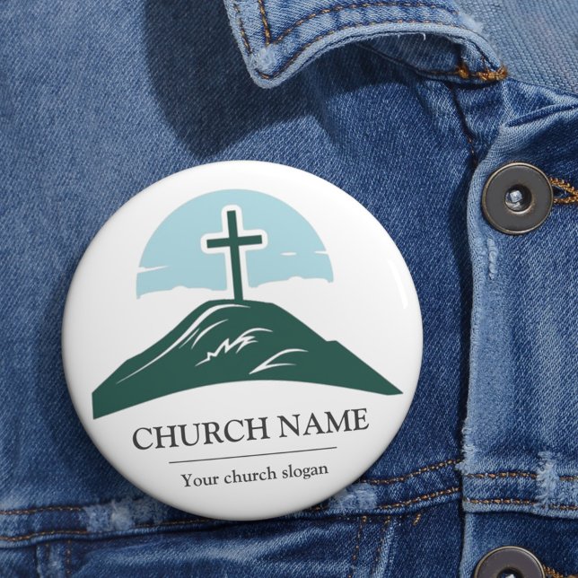 Badge Rond 10 Cm Bouton marqué du logo de l'église personnalisée (Créateur téléchargé)