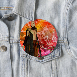 Badge Rond 10 Cm Bouton Merlin Pinback
