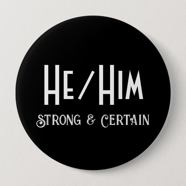 Badge Rond 10 Cm Bouton noir rond, solide et certain (Devant)