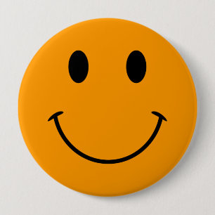Badge Rond 10 Cm Bouton orange face