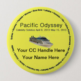 Badge Rond 10 Cm Bouton Pacifique de souvenir d'odyssée