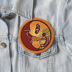 Badge Rond 10 Cm Bouton paysage - Plume de lune Kokopelli 1