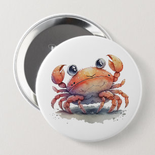 Badge Rond 10 Cm Bouton rond de crabe mou