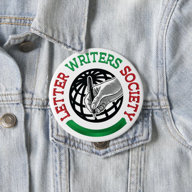 Badge Rond 10 Cm Bouton Société des rédacteurs de lettres (En situation)