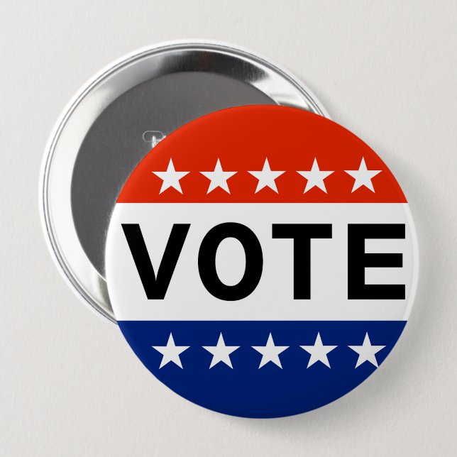 Badge Rond 10 Cm Bouton Vote (Devant & derrière)