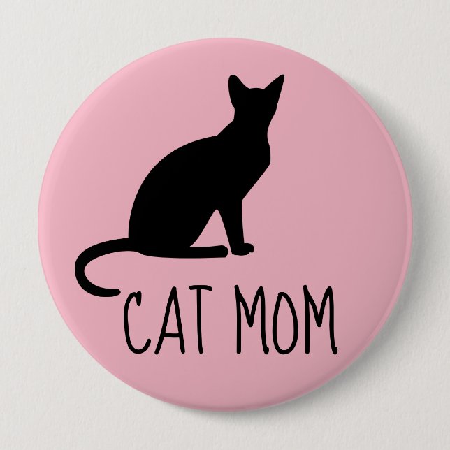 Badge Rond 10 Cm Boutons CAT MOM (Devant)