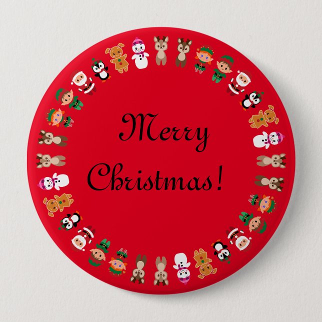 Badge Rond 10 Cm Boutons de voeux de Noël (Devant)