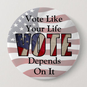 Badge Rond 10 Cm Boutons enormes de vote