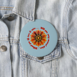 BADGE ROND 10 CM CADEAU FLEUR MAMAN FILLE SOEUR ENSEIGNANTE AMIE