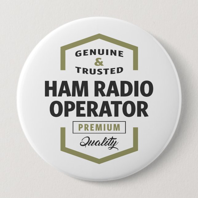 Badge Rond 10 Cm Cadeaux du logo de l'opérateur radio HAM. (Devant)