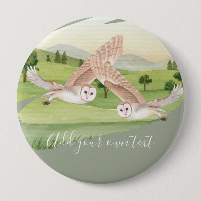 Badge Rond 10 Cm CADEAUX OWL - Personnalisés (Devant)