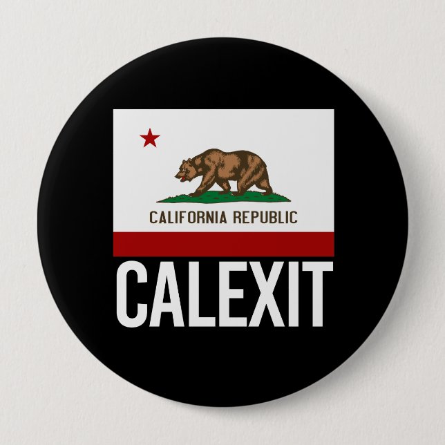 Badge Rond 10 Cm Calexit - blanc de drapeau de sortie de la (Devant)