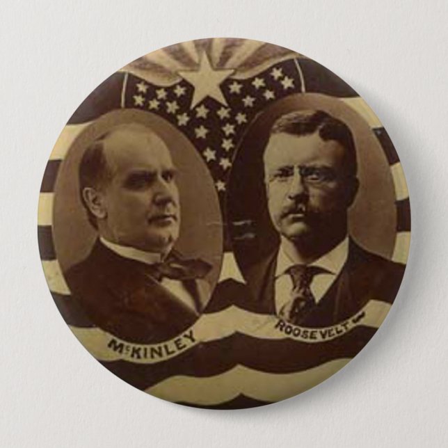 Badge Rond 10 Cm Campagne pour le bouton McKinley/Roosevelt (Devant)