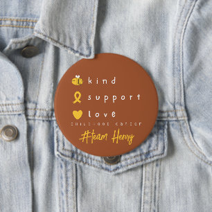 Badge Rond 10 Cm cancer de l'enfance nom personnalisé Bouton