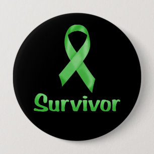 Badge Rond 10 Cm Cancer Survivant Green