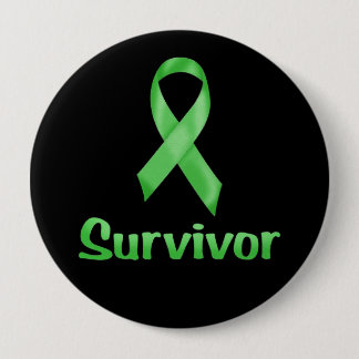 Badge Rond 10 Cm Cancer Survivant Green