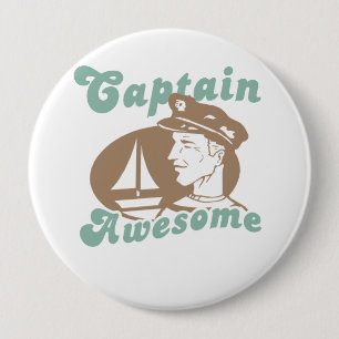 Badge Rond 10 Cm Capitaine Awesome