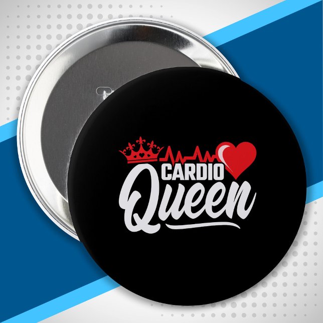 Badge Rond 10 Cm Cardio Fitness Queen Crown Gym Exercice entraîneme (Créateur téléchargé)